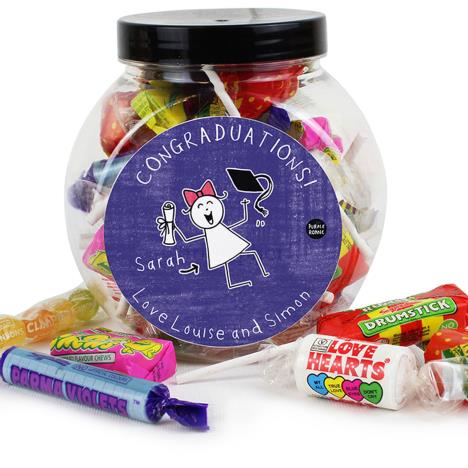 Personalised Purple Ronnie Female Graduation 250g Sweet Jar £8.99